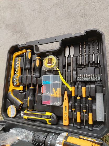 TALADRO PERCUTOR INALÁMBRICO 180V + KIT PROFESIONAL DE HERRAMIENTAS 🔧 | ¡TODO LO QUE NECESITAS EN UN SOLO MALETÍN!