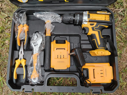TALADRO PERCUTOR INALÁMBRICO 180V + KIT PROFESIONAL DE HERRAMIENTAS 🔧 | ¡TODO LO QUE NECESITAS EN UN SOLO MALETÍN!
